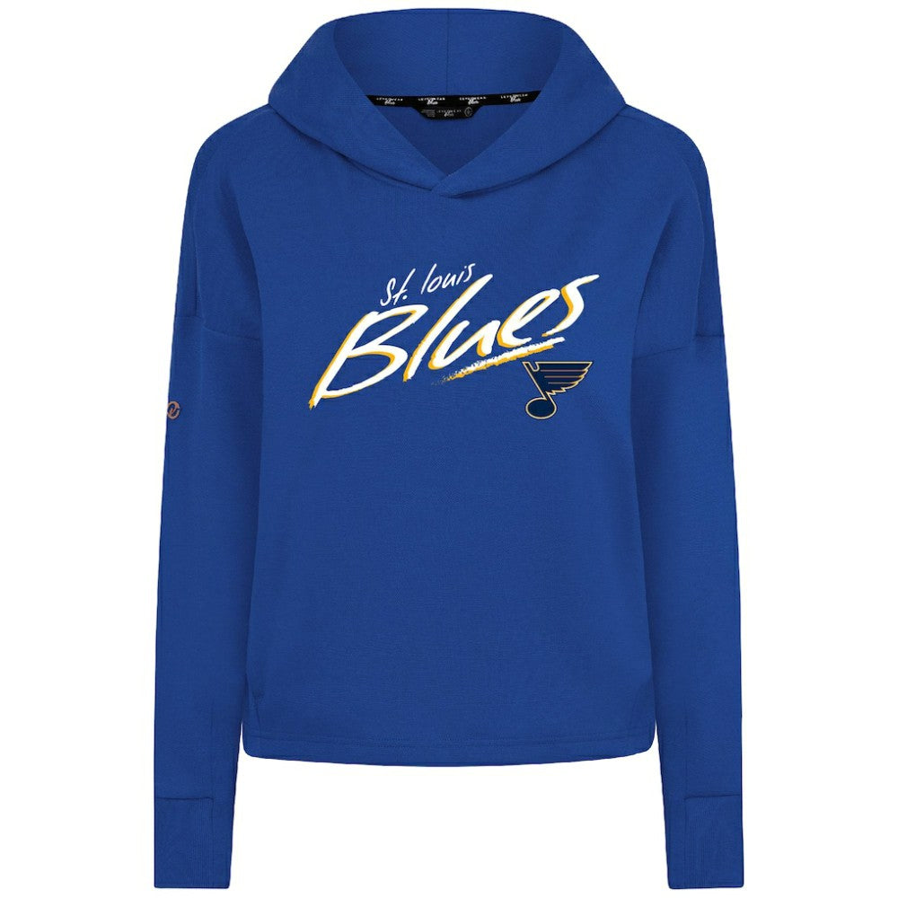 St. Louis Blues Levelwear Women's Sweet Sizzle Tri-Blend Cropped Pullover Hoodie - Royal - NHL