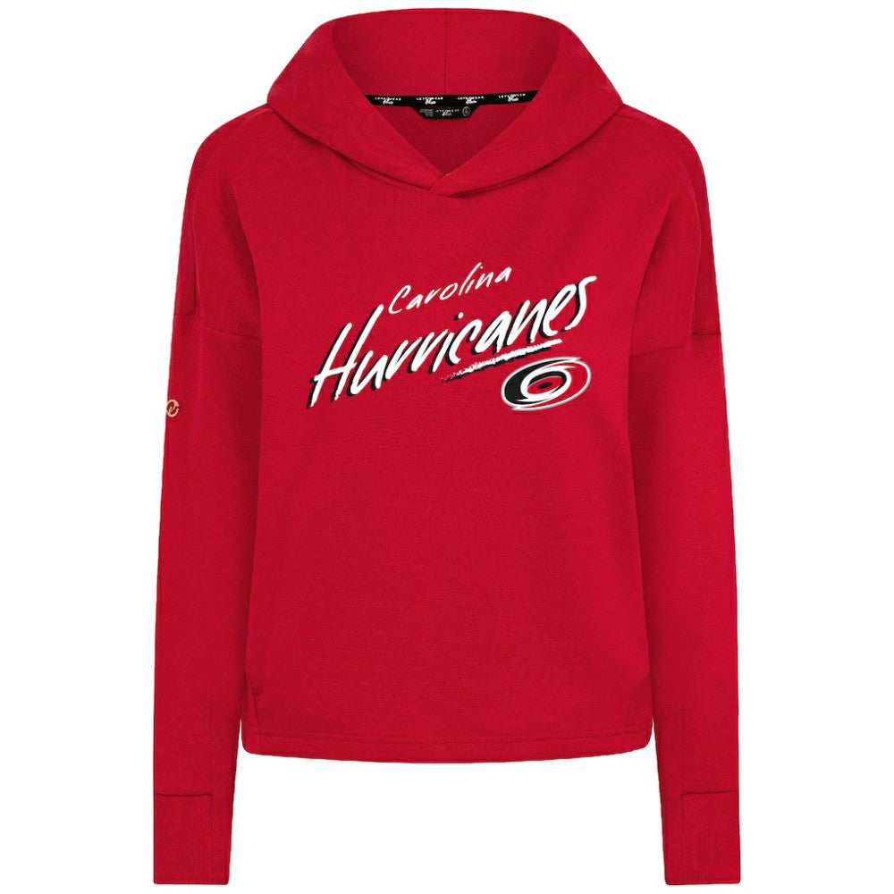 Carolina Hurricanes Levelwear Women's Sweet Sizzle Tri-Blend Cropped Pullover Hoodie - Red - NHL