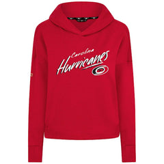 Carolina Hurricanes Levelwear Women's Sweet Sizzle Tri-Blend Cropped Pullover Hoodie - Red - NHL