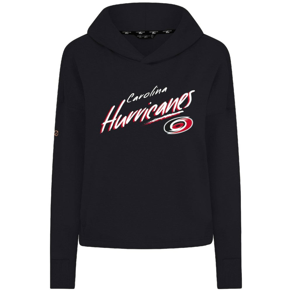 Carolina Hurricanes Levelwear Women's Sweet Sizzle Tri-Blend Cropped Pullover Hoodie - Black - NHL