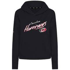 Carolina Hurricanes Levelwear Women's Sweet Sizzle Tri-Blend Cropped Pullover Hoodie - Black - NHL