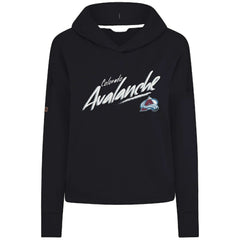Colorado Avalanche Levelwear Women's Sweet Sizzle Tri-Blend Cropped Pullover Hoodie - Black - NHL