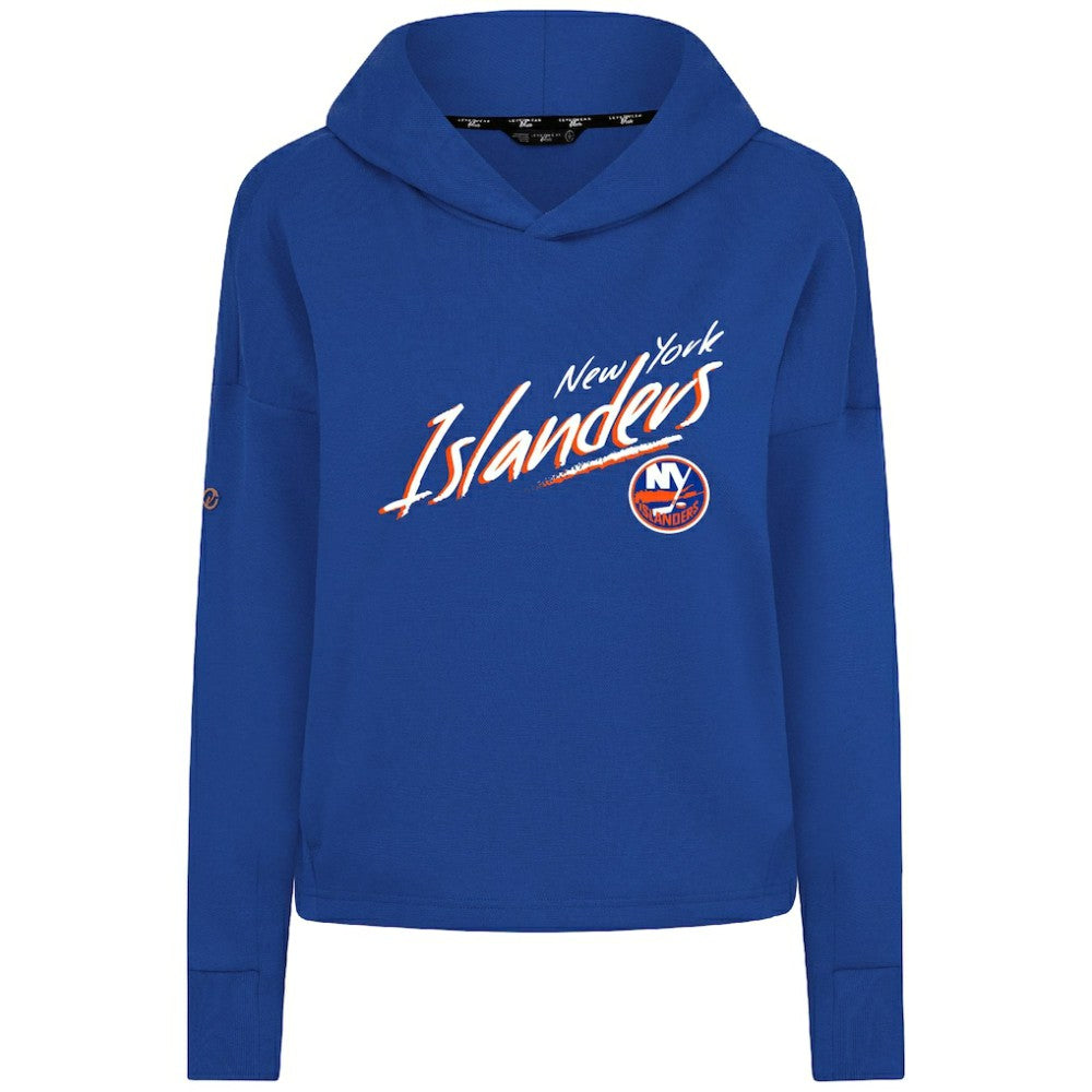 New York Islanders Levelwear Women's Sweet Sizzle Tri-Blend Cropped Pullover Hoodie - Royal - NHL