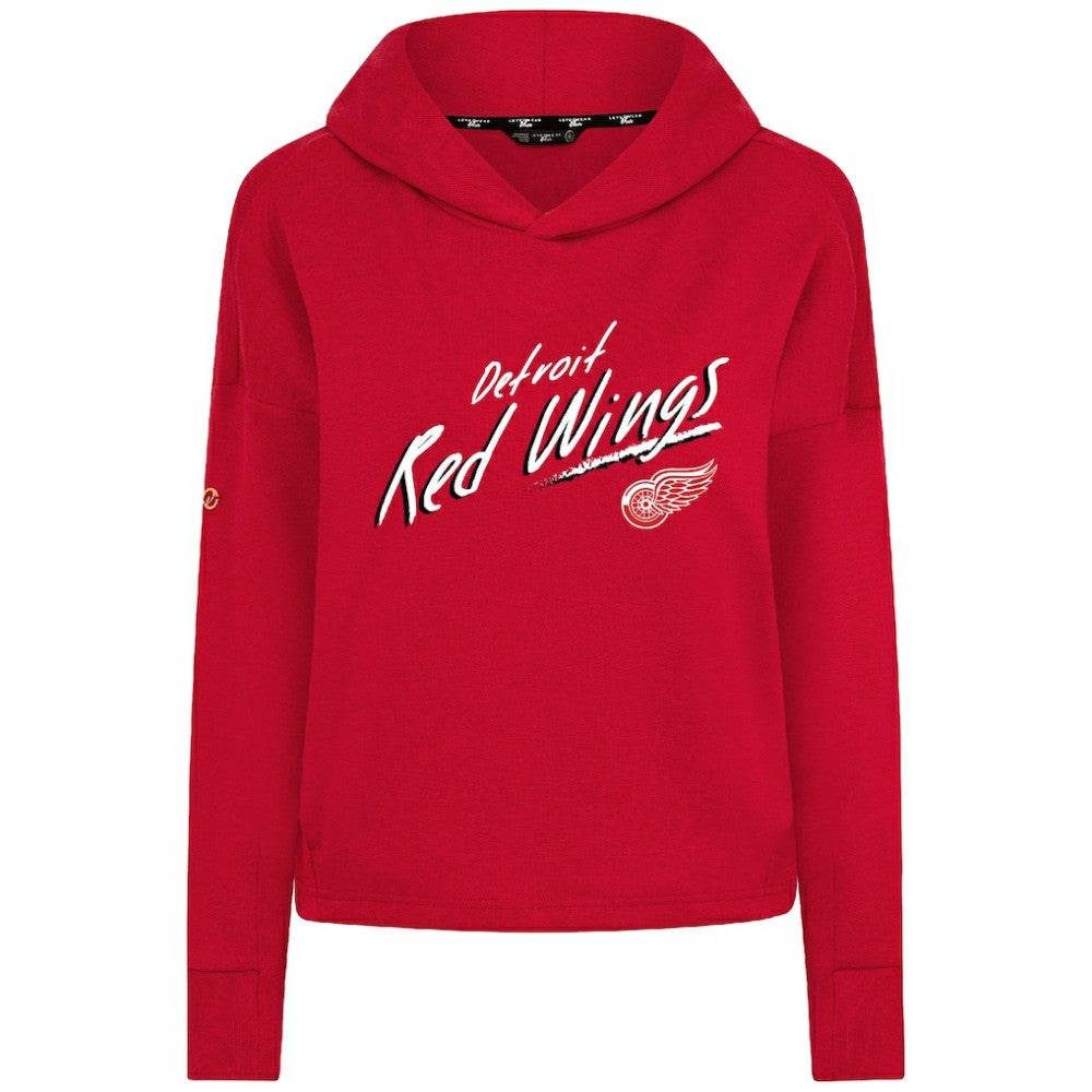 Detroit Red Wings Levelwear Women's Sweet Sizzle Tri-Blend Cropped Pullover Hoodie - Red - NHL