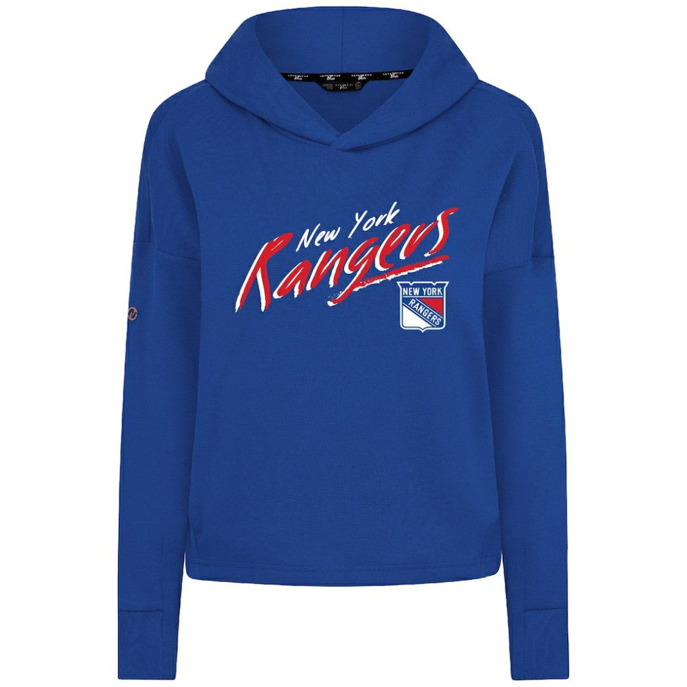 New York Rangers Levelwear Women's Sweet Sizzle Tri-Blend Cropped Pullover Hoodie - Royal - NHL