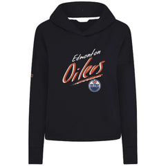 Edmonton Oilers Levelwear Women's Sweet Sizzle Tri-Blend Cropped Pullover Hoodie - Black - NHL