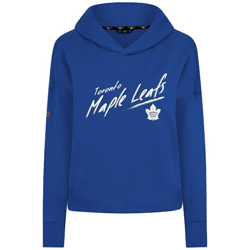 Toronto Maple Leafs Levelwear Women's Sweet Sizzle Tri-Blend Cropped Pullover Hoodie - Royal - NHL