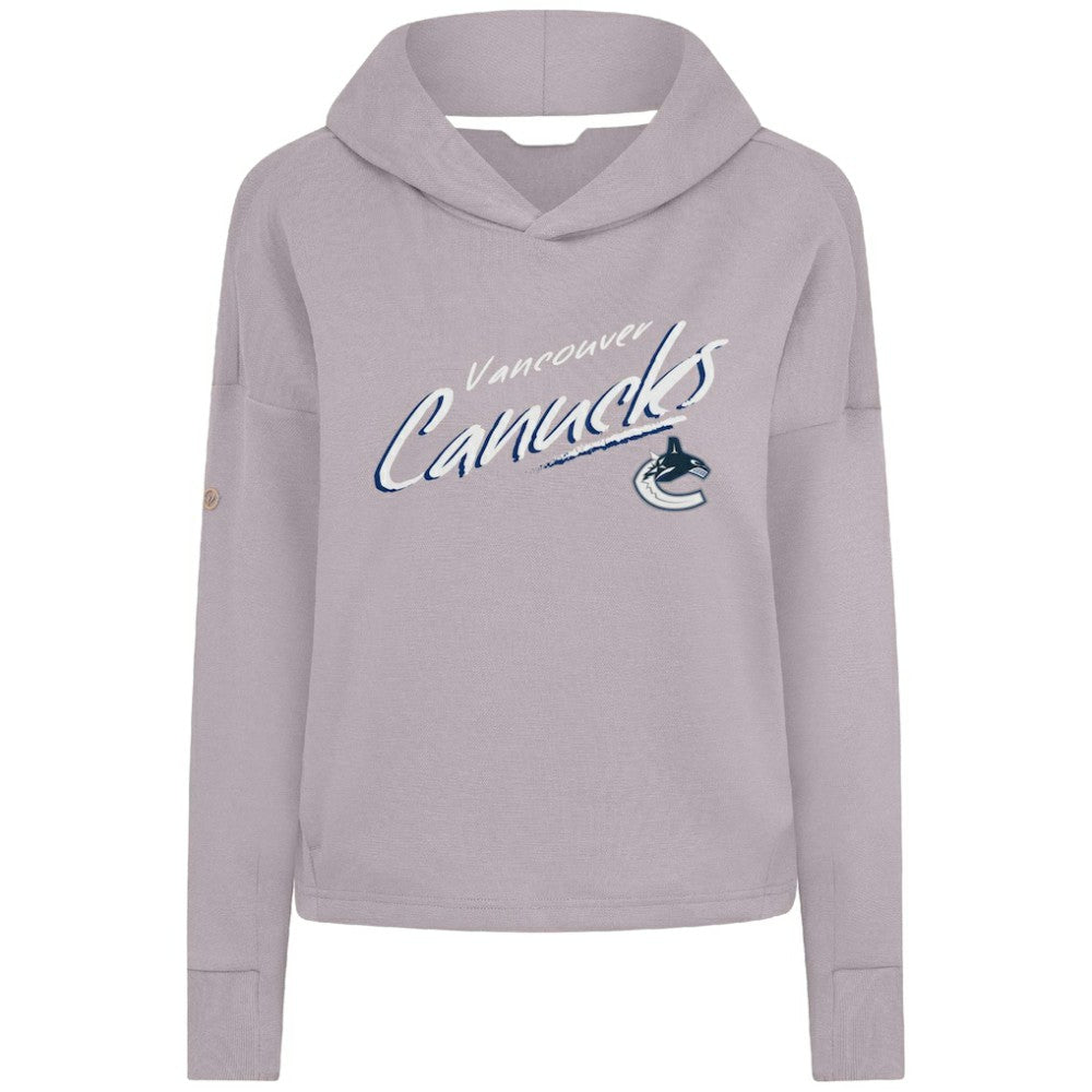 Vancouver Canucks Levelwear Women's Sweet Sizzle Tri-Blend Cropped Pullover Hoodie - Gray - NHL