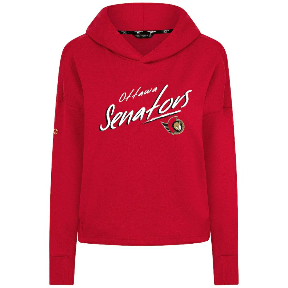Ottawa Senators Levelwear Women's Sweet Sizzle Tri-Blend Cropped Pullover Hoodie - Red - NHL