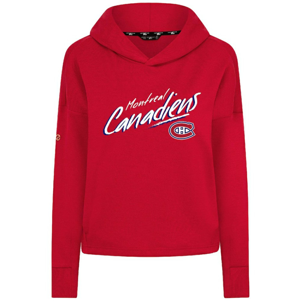 Montreal Canadiens Levelwear Women's Sweet Sizzle Tri-Blend Cropped Pullover Hoodie - Red - NHL