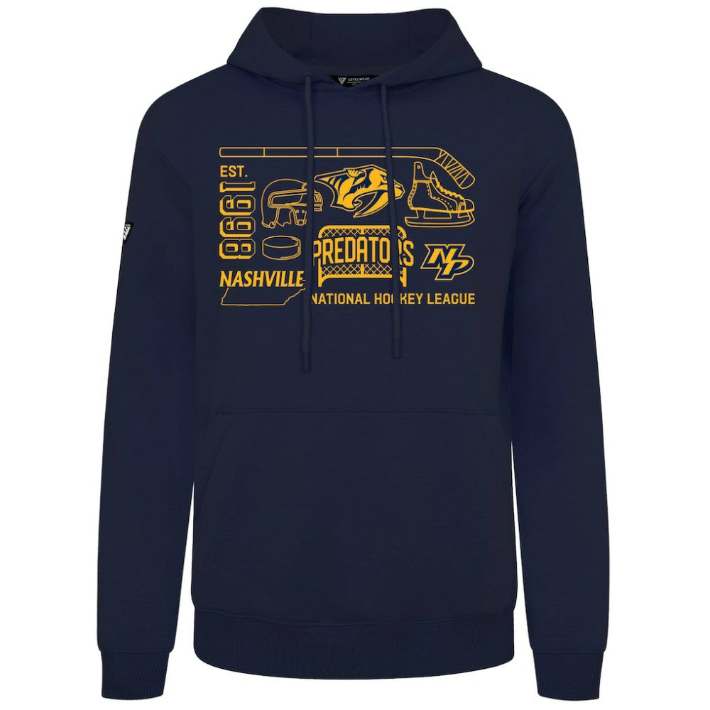 Nashville Predators Levelwear Podium Campaign Pullover Hoodie - Navy - NHL