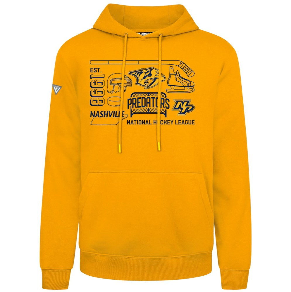 Nashville Predators Levelwear Podium Campaign Pullover Hoodie - Gold - NHL