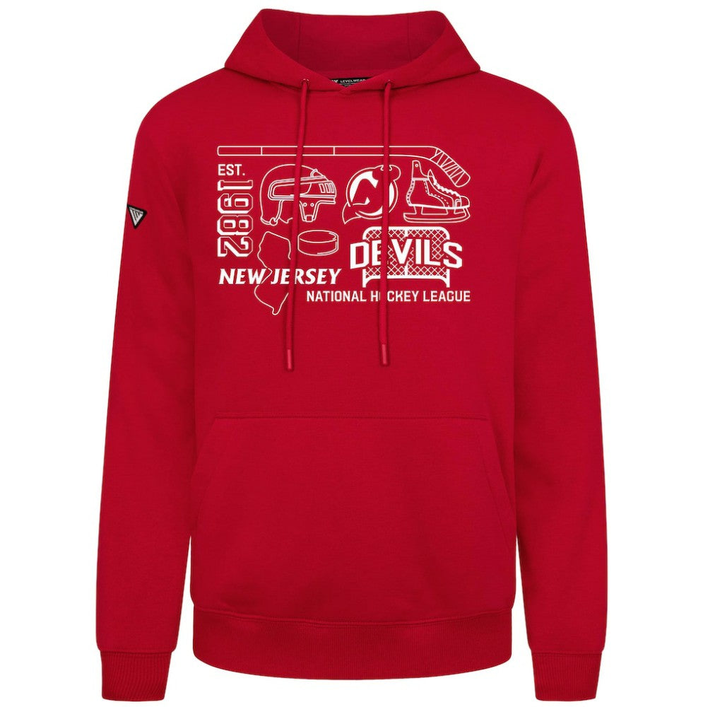 New Jersey Devils Levelwear Podium Campaign Pullover Hoodie - Red - NHL