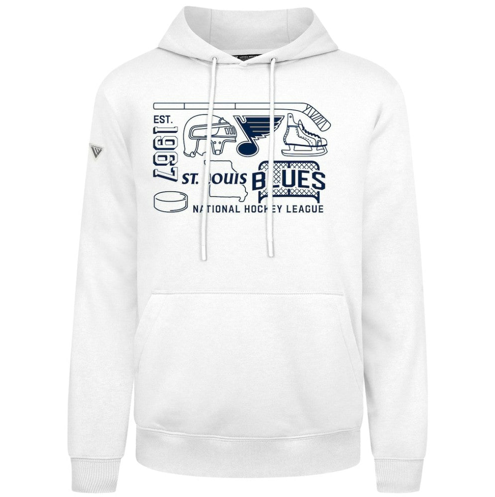 St. Louis Blues Levelwear Podium Campaign Pullover Hoodie - White - NHL