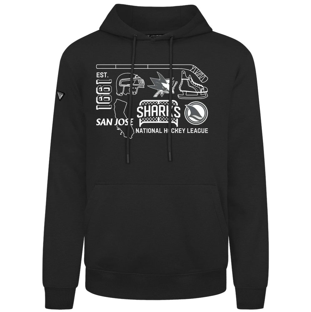 San Jose Sharks Levelwear Podium Campaign Pullover Hoodie - Black - NHL