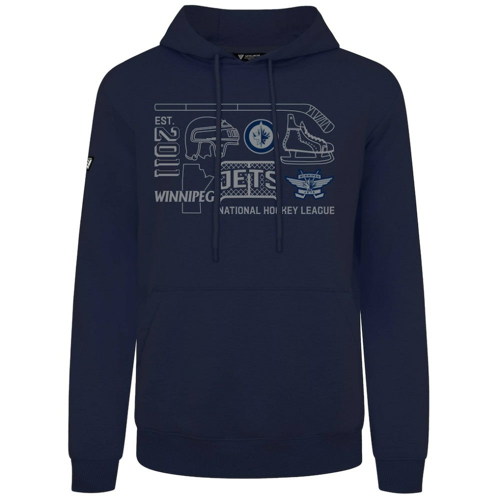 Winnipeg Jets Levelwear Podium Campaign Pullover Hoodie - Navy - NHL