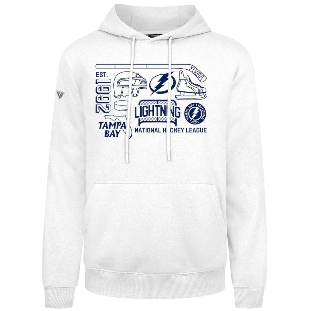 Tampa Bay Lightning Levelwear Podium Campaign Pullover Hoodie - White - NHL