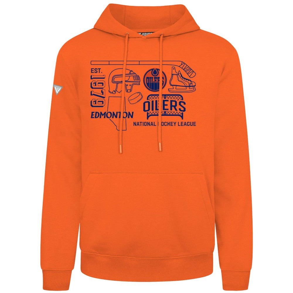 Edmonton Oilers Levelwear Podium Campaign Pullover Hoodie - Orange - NHL