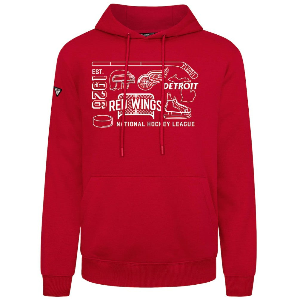 Detroit Red Wings Levelwear Podium Campaign Pullover Hoodie - Red - NHL