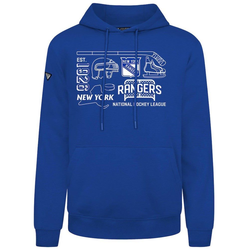 New York Rangers Levelwear Podium Campaign Pullover Hoodie - Royal - NHL