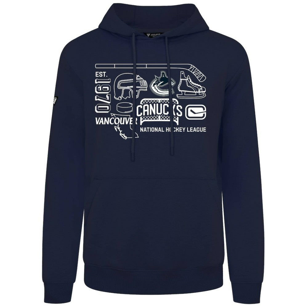 Vancouver Canucks Levelwear Podium Campaign Pullover Hoodie - Navy - NHL