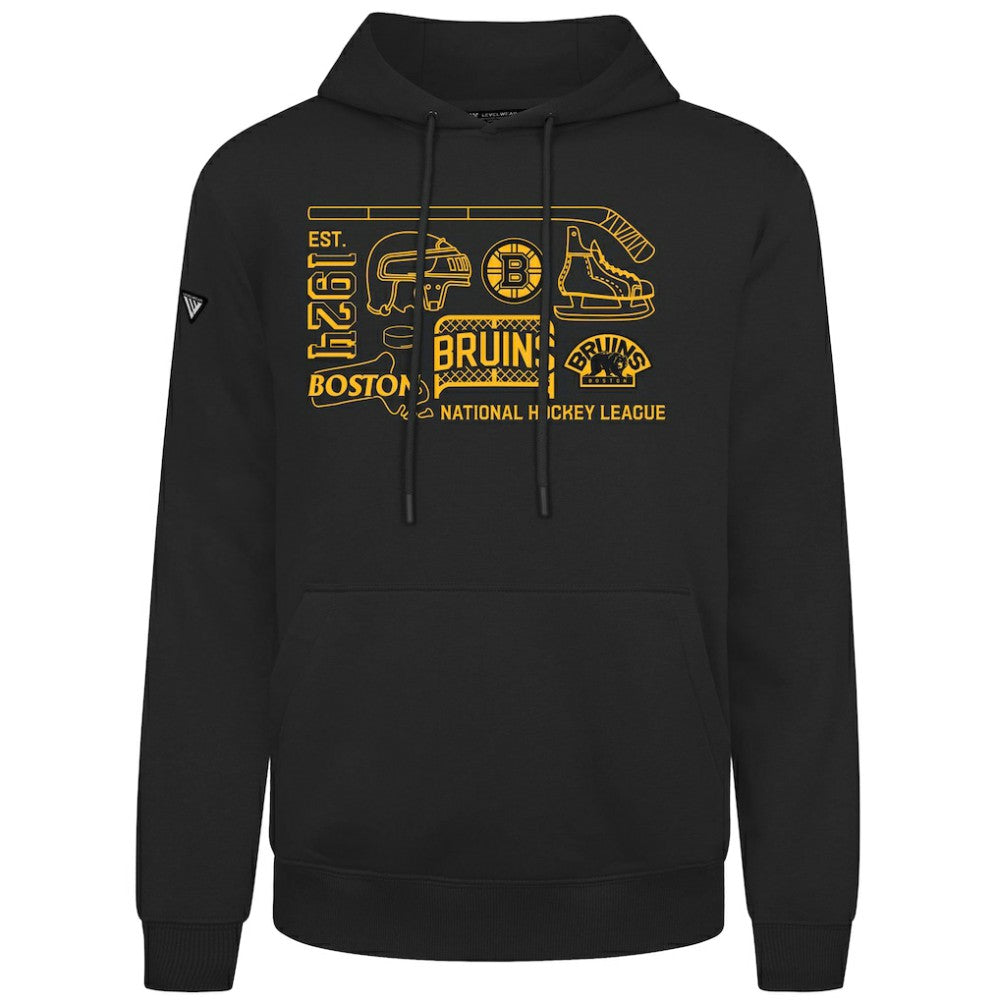 Boston Bruins Levelwear Podium Campaign Pullover Hoodie - Black - NHL