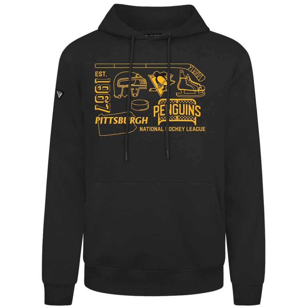 Pittsburgh Penguins Levelwear Podium Campaign Pullover Hoodie - Black - NHL