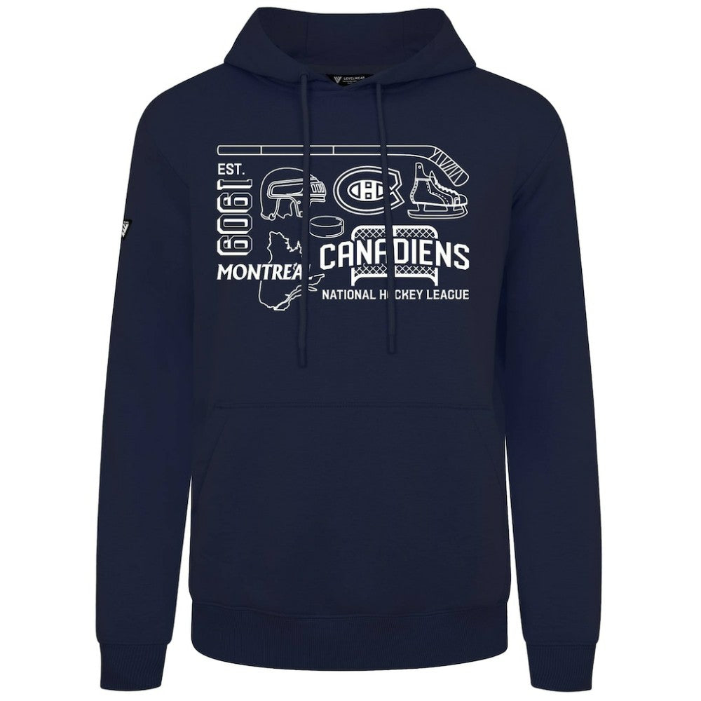 Montreal Canadiens Levelwear Podium Campaign Pullover Hoodie - Navy - NHL