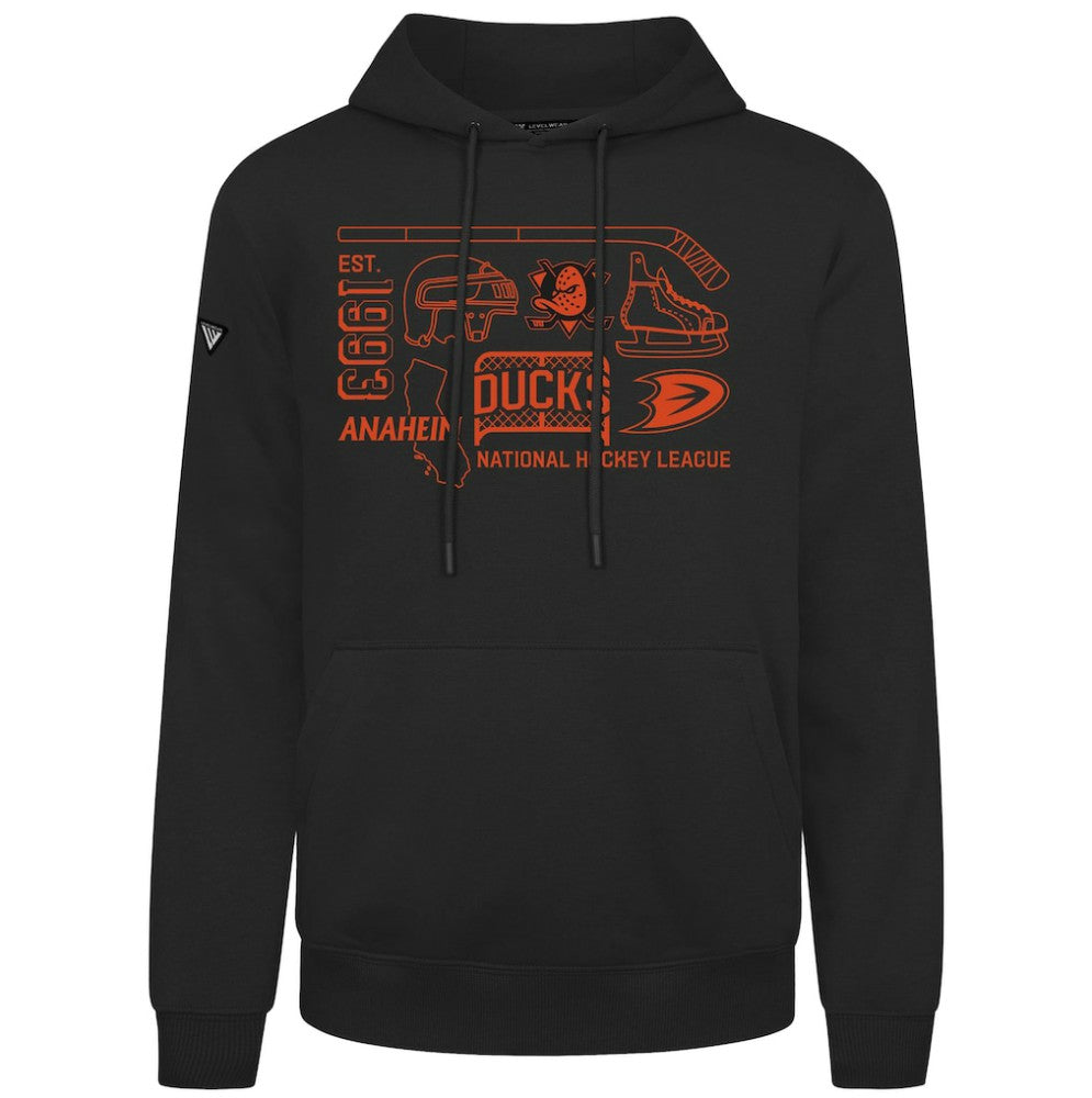 Anaheim Ducks Levelwear Podium Campaign Pullover Hoodie - Black - NHL