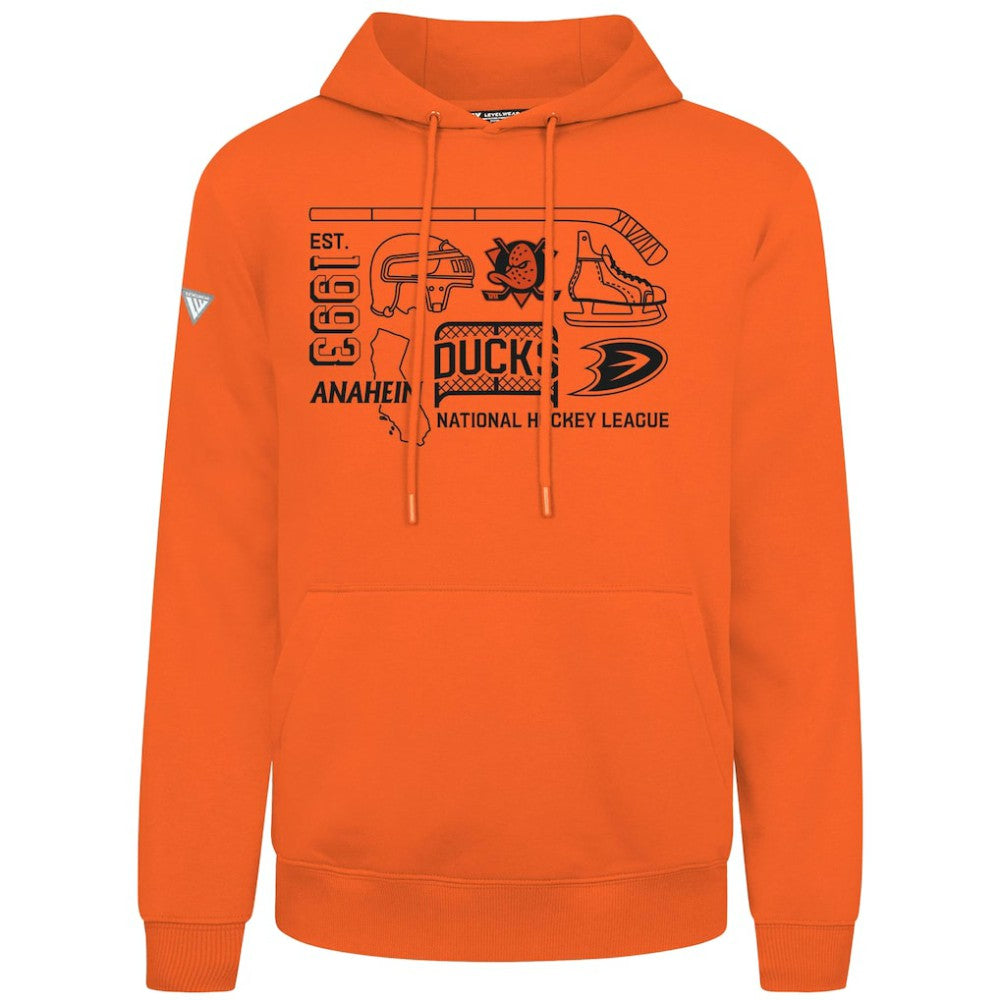 Anaheim Ducks Levelwear Podium Campaign Pullover Hoodie - Orange - NHL