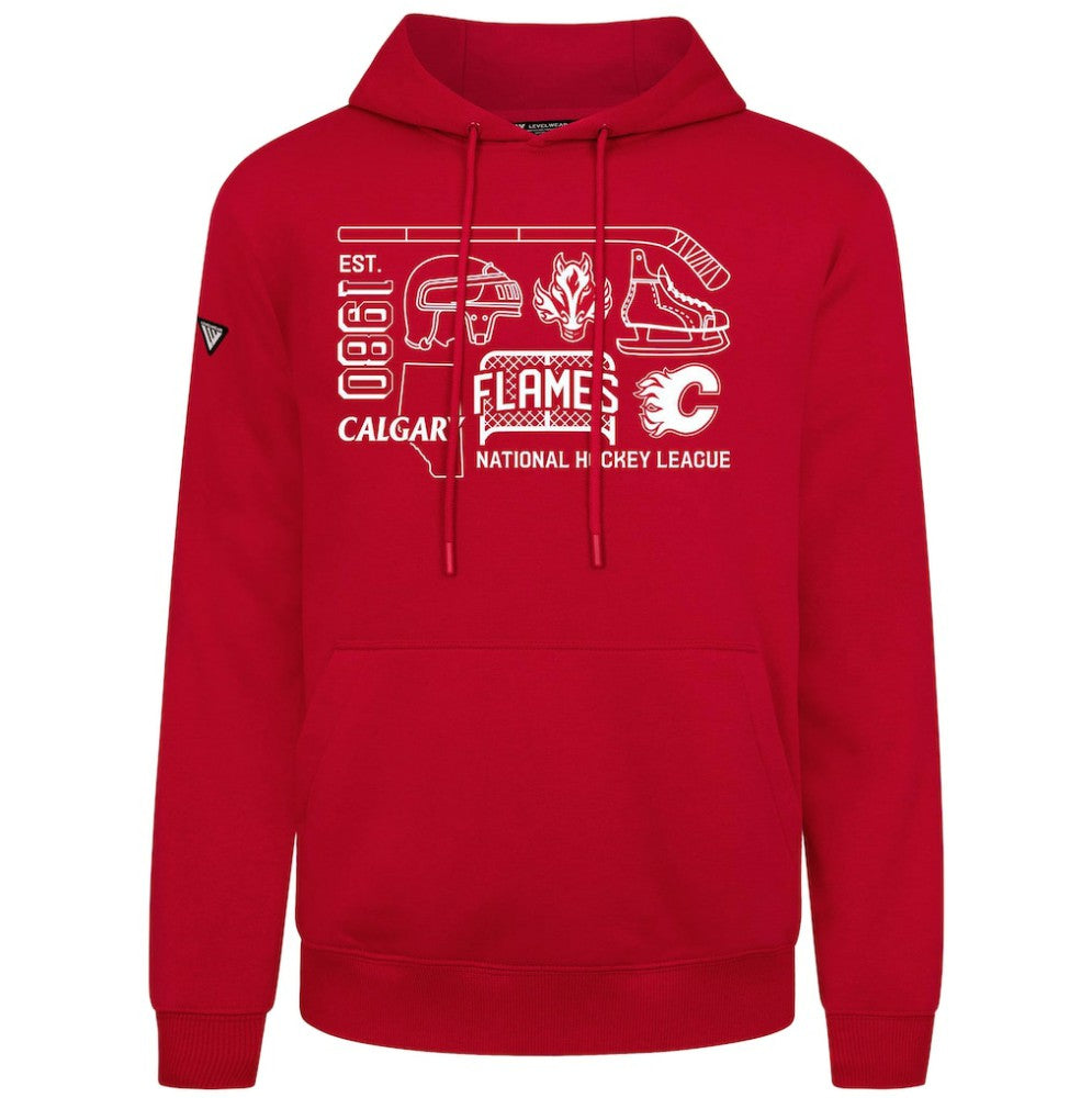 Calgary Flames Levelwear Podium Campaign Pullover Hoodie - Red - NHL