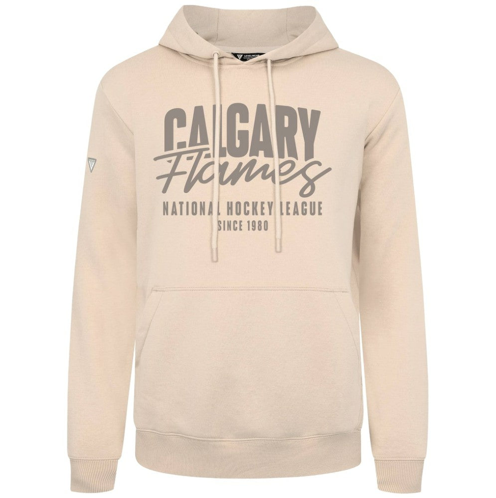 Calgary Flames Levelwear Podium Response Pullover Hoodie - Khaki - NHL