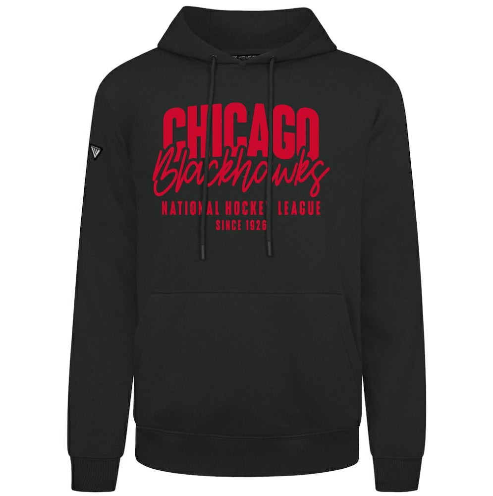 Chicago Blackhawks Levelwear Podium Response Pullover Hoodie - Black - NHL