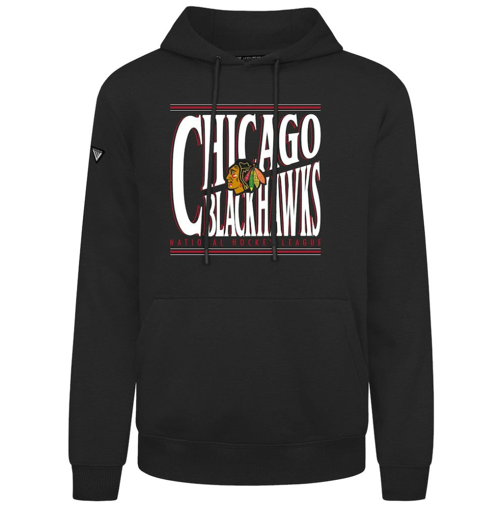 Chicago Blackhawks Levelwear Podium Powerhouse Pullover Hoodie - Black - NHL