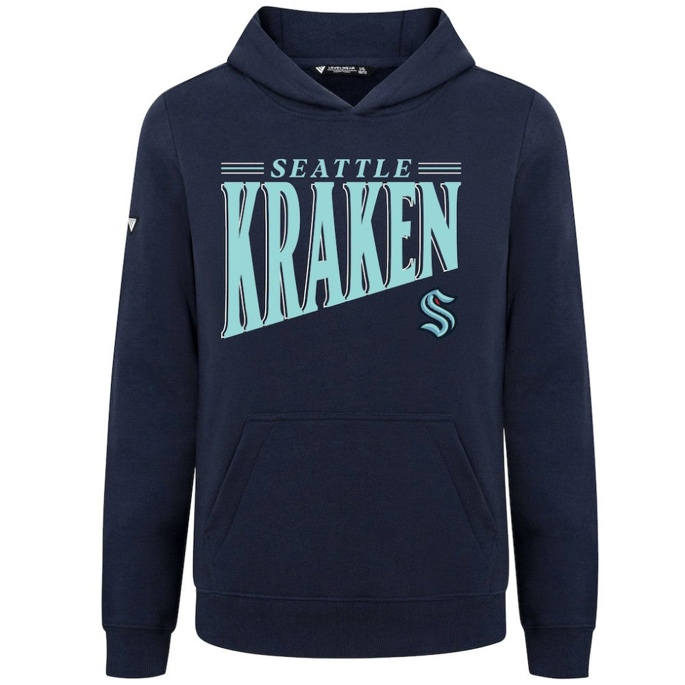 Seattle Kraken Levelwear Youth Jr Podium Tally Pullover Hoodie - Deep Sea Blue - NHL
