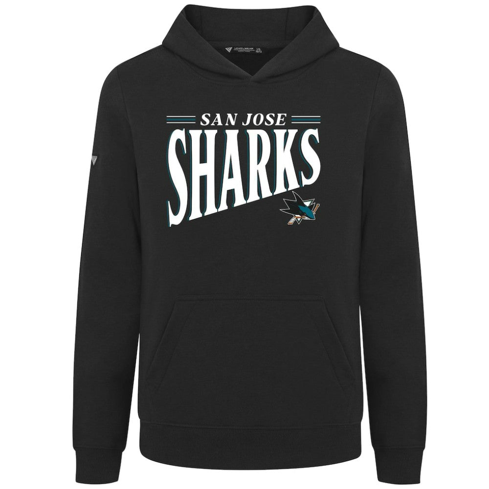San Jose Sharks Levelwear Youth Jr Podium Tally Pullover Hoodie - Black - NHL