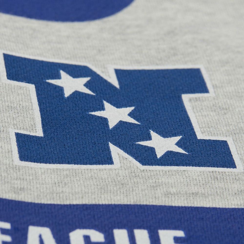 New York Giants All Over Print Vintage Fleece Crewneck Sweatshirt Heather Gray | Mitchell & Ness