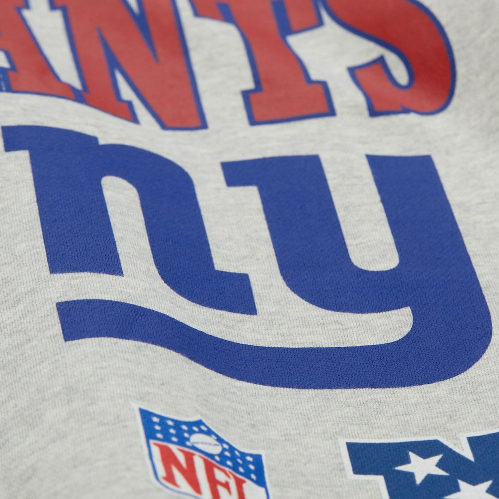 New York Giants All Over Print Vintage Fleece Crewneck Sweatshirt Heather Gray | Mitchell & Ness