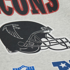 Atlanta Falcons All Over Print Vintage Fleece Crewneck Sweatshirt Heather Gray | Mitchell & Ness