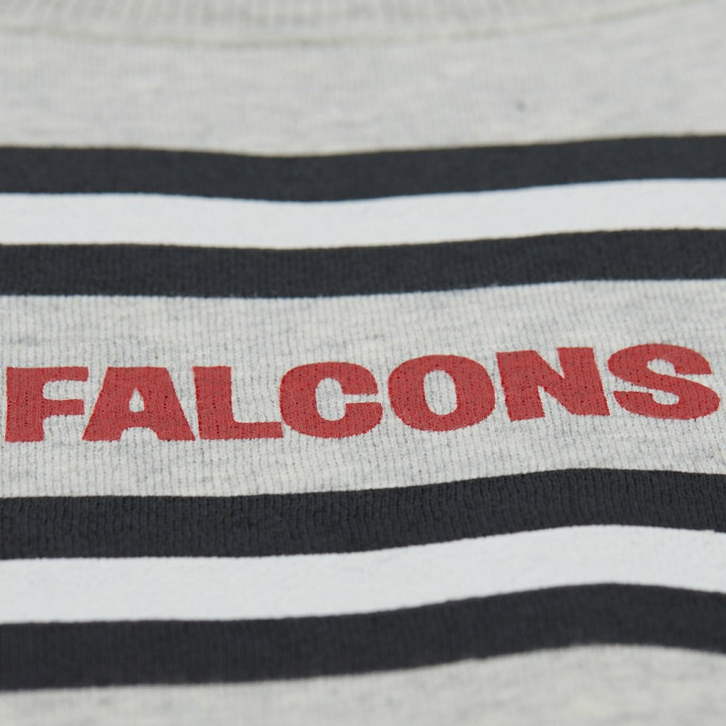 Atlanta Falcons All Over Print Vintage Fleece Crewneck Sweatshirt Heather Gray | Mitchell & Ness