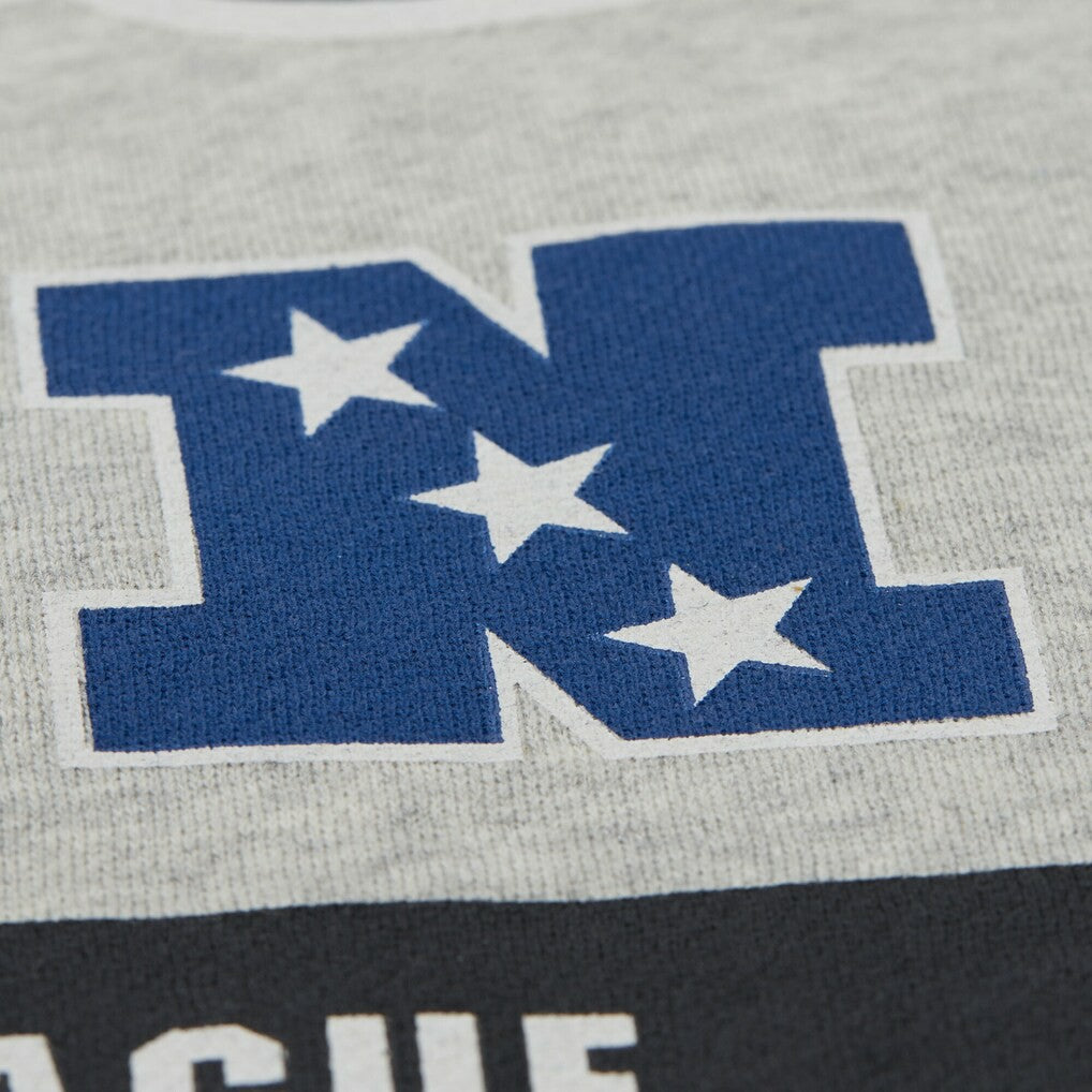 Atlanta Falcons All Over Print Vintage Fleece Crewneck Sweatshirt Heather Gray | Mitchell & Ness