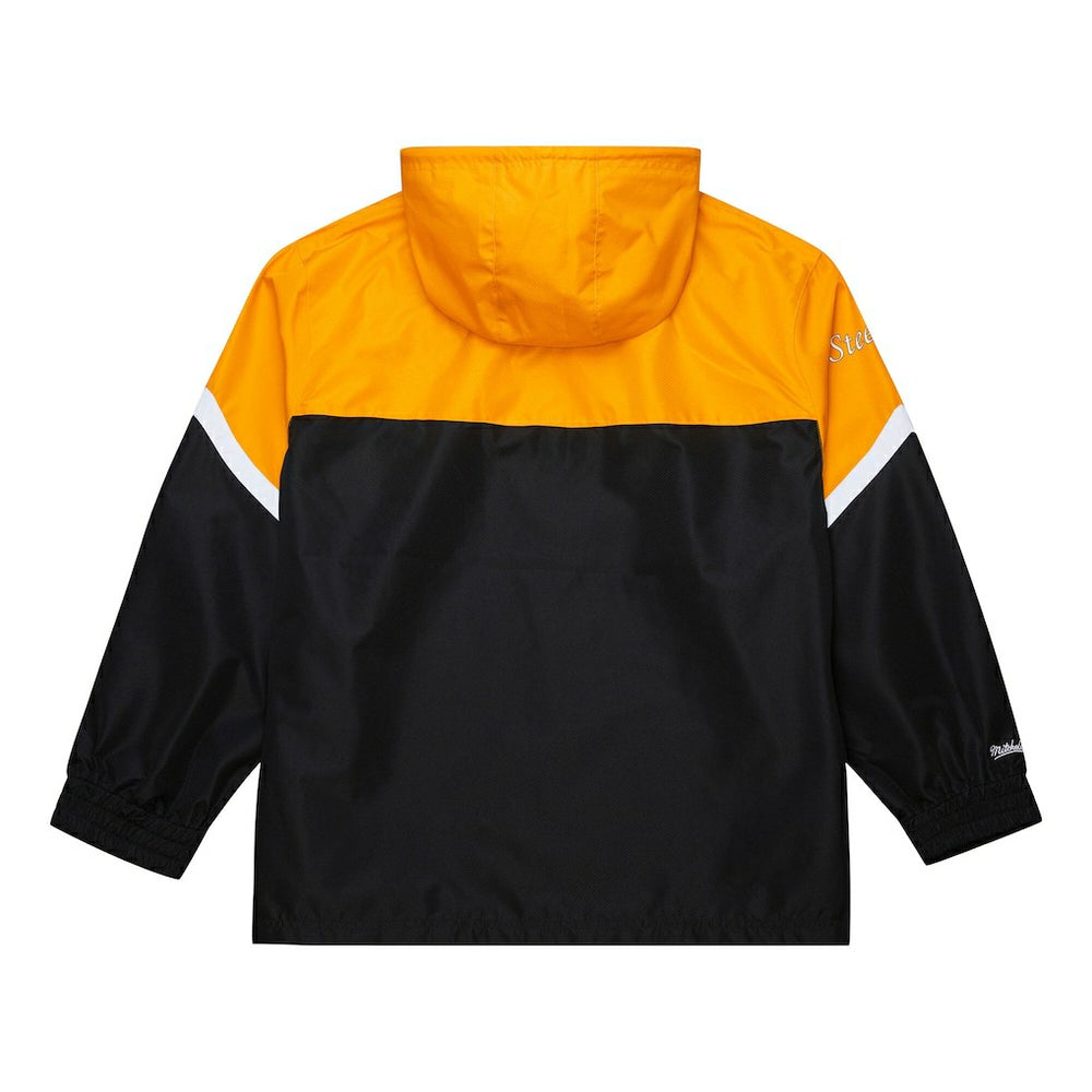 Pittsburgh Steelers Tie Breaker Vintage Logo Lightweight Anorak Half-Zip Windbreaker Gold/Black | Mitchell & Ness