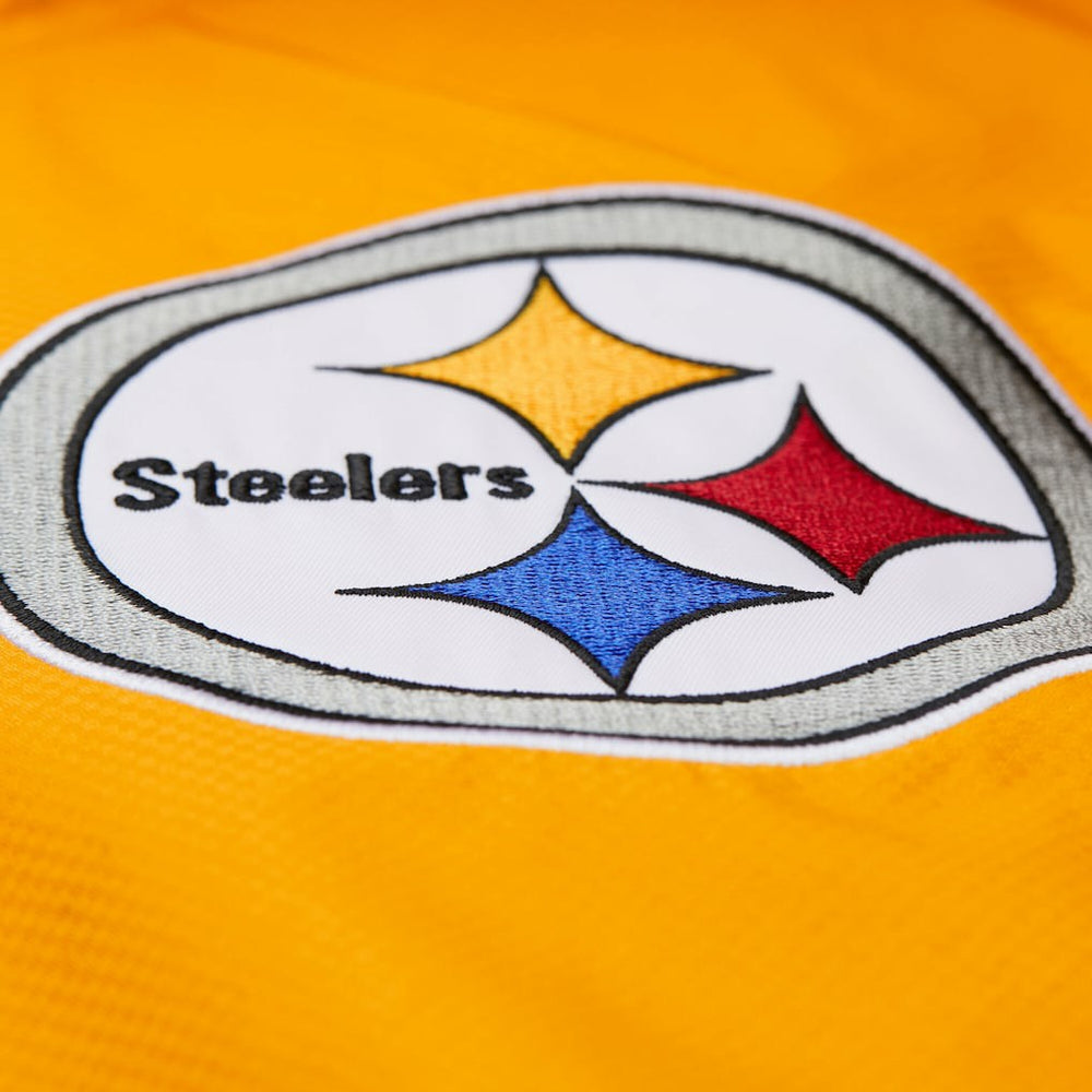 Pittsburgh Steelers Tie Breaker Vintage Logo Lightweight Anorak Half-Zip Windbreaker Gold/Black | Mitchell & Ness