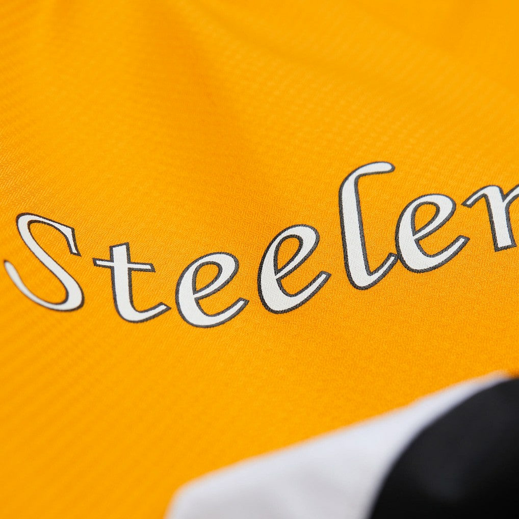 Pittsburgh Steelers Tie Breaker Vintage Logo Lightweight Anorak Half-Zip Windbreaker Gold/Black | Mitchell & Ness