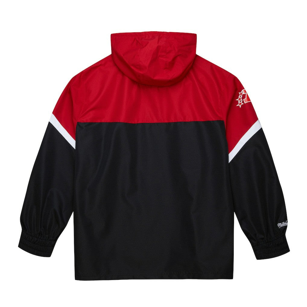 Kansas City Chiefs Tie Breaker Vintage Logo Lightweight Anorak Half-Zip Windbreaker Red/Black | Mitchell & Ness