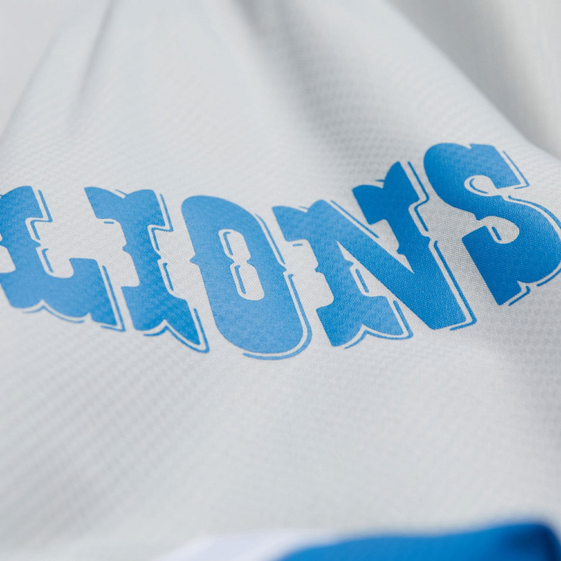 Detroit Lions Tie Breaker Vintage Logo Lightweight Anorak Half-Zip Windbreaker Silver/Blue | Mitchell & Ness