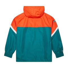 Miami Dolphins Tie Breaker Vintage Logo Lightweight Anorak Half-Zip Windbreaker Orange/Aqua | Mitchell & Ness