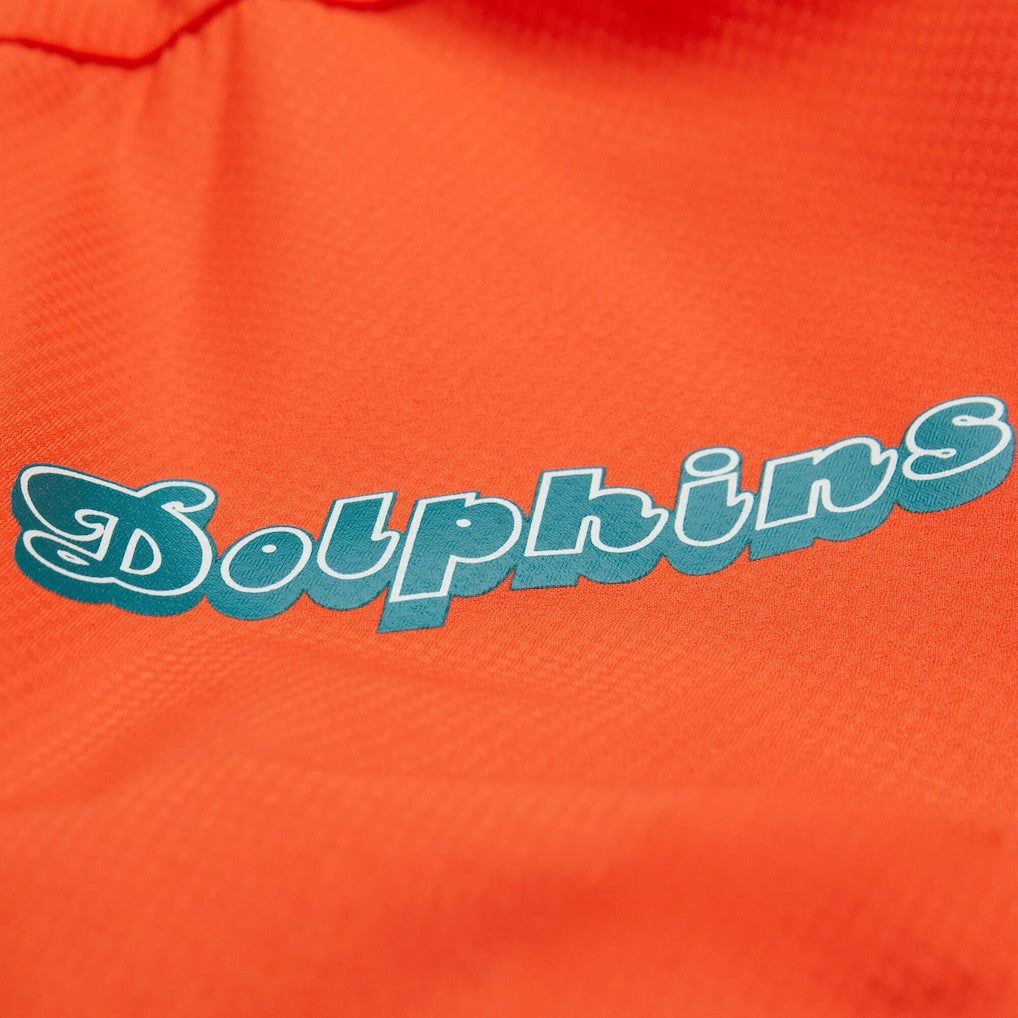 Miami Dolphins Tie Breaker Vintage Logo Lightweight Anorak Half-Zip Windbreaker Orange/Aqua | Mitchell & Ness