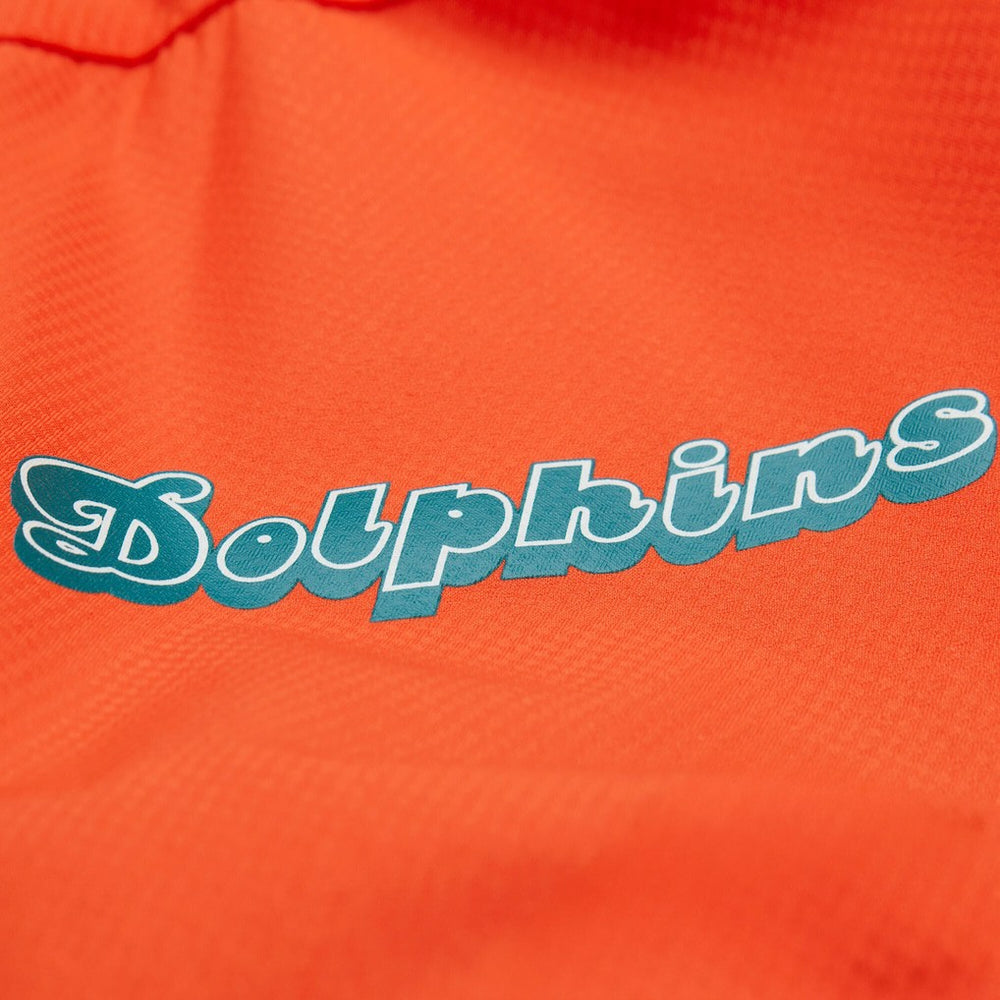Miami Dolphins Tie Breaker Vintage Logo Lightweight Anorak Half-Zip Windbreaker Orange/Aqua | Mitchell & Ness