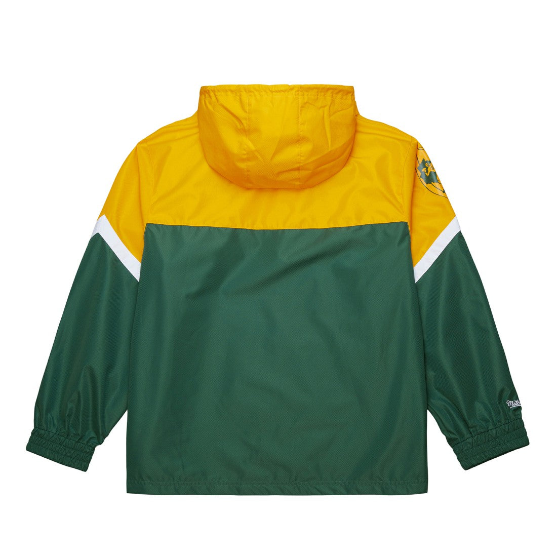 Green Bay Packers Tie Breaker Vintage Logo Lightweight Anorak Half-Zip Windbreaker Gold/Green | Mitchell & Ness